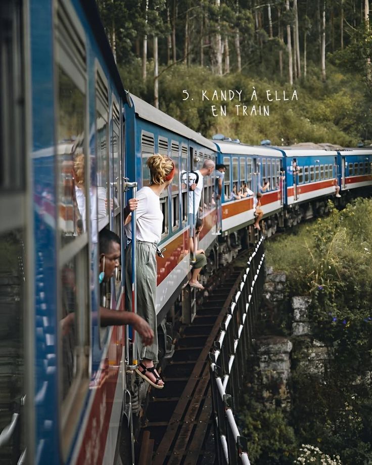Scenic mountain train transfer crossing lush valleys